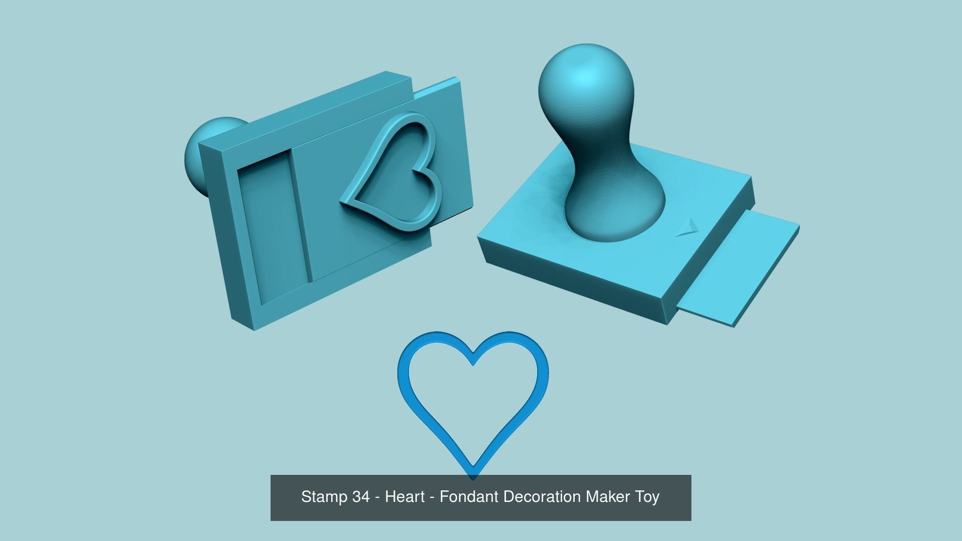 50 Changeable Stamps - Fondant Decoration Maker Toy 3D Model Collection_34