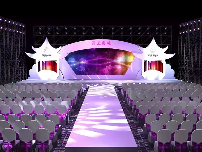 Stage party concert fashion catwalk T station  148 3D model