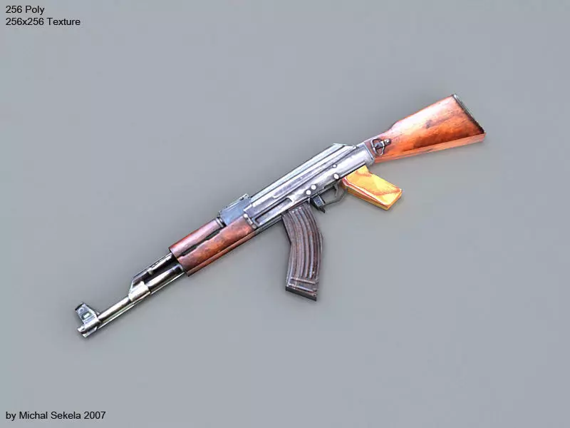 AK-47 low-poly ak - rifle Free low-poly 3D model_0