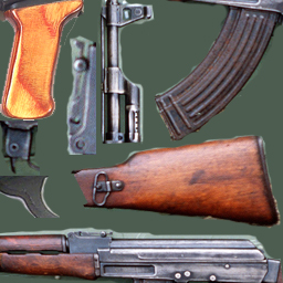 AK-47 low-poly ak - rifle Free low-poly 3D model_3