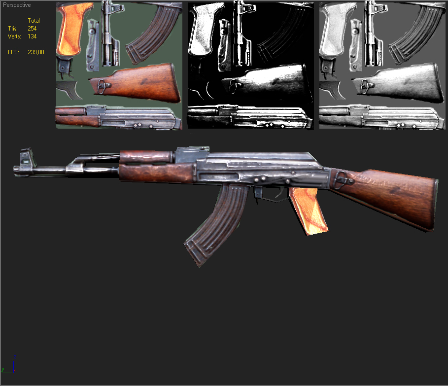 AK-47 low-poly ak - rifle Free low-poly 3D model_5