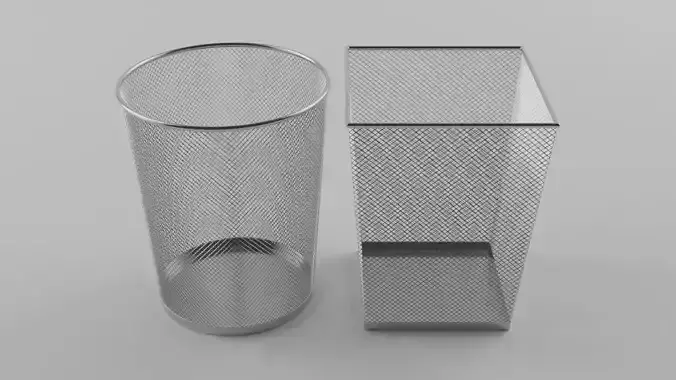 Wire mesh trash cans