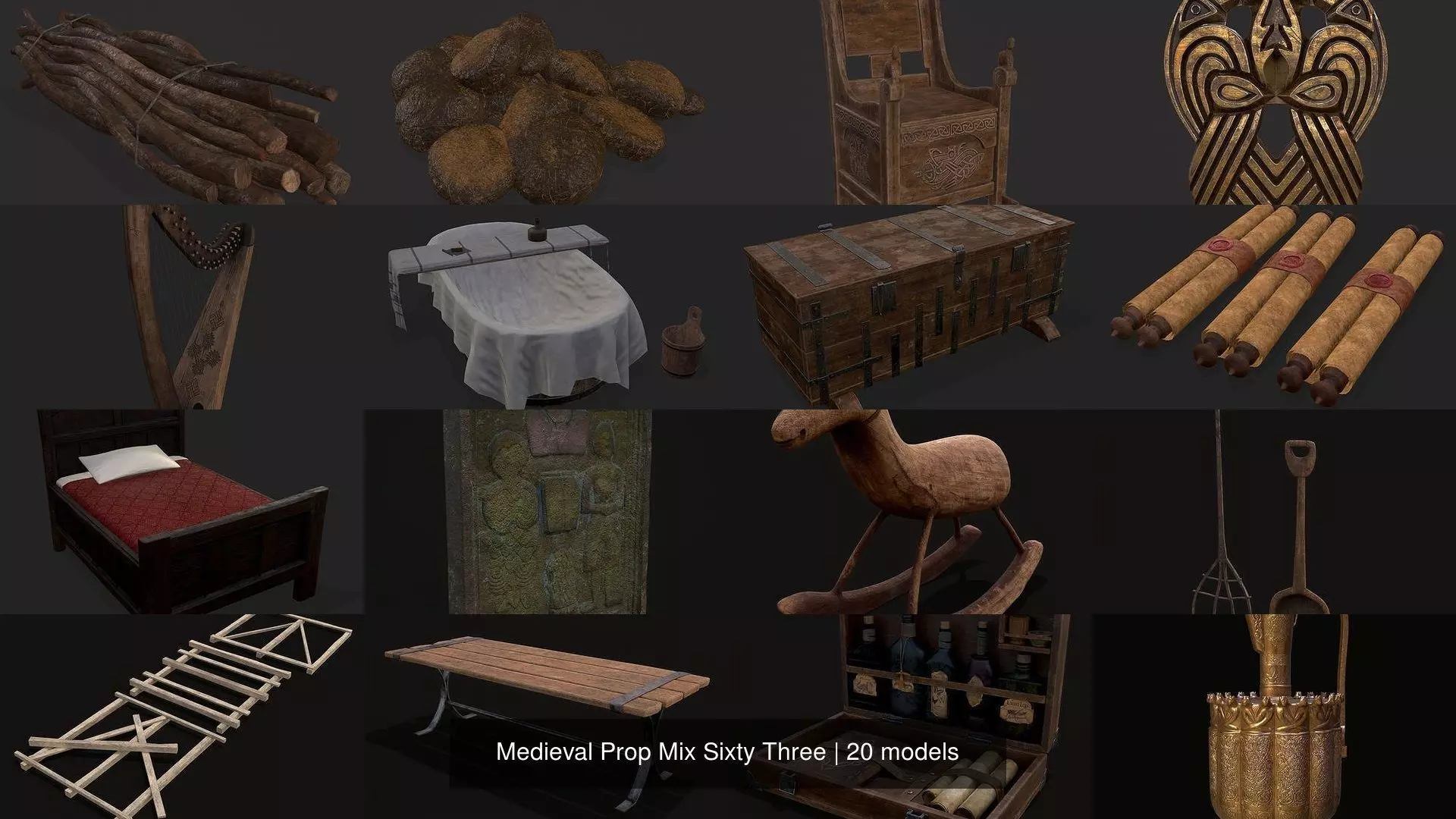 Medieval Prop Mix Sixty Three 3D Model Collection_0