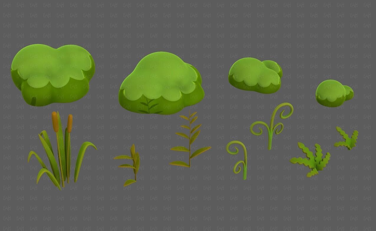 Trees Cartoon V51 Low-poly 3D model_2