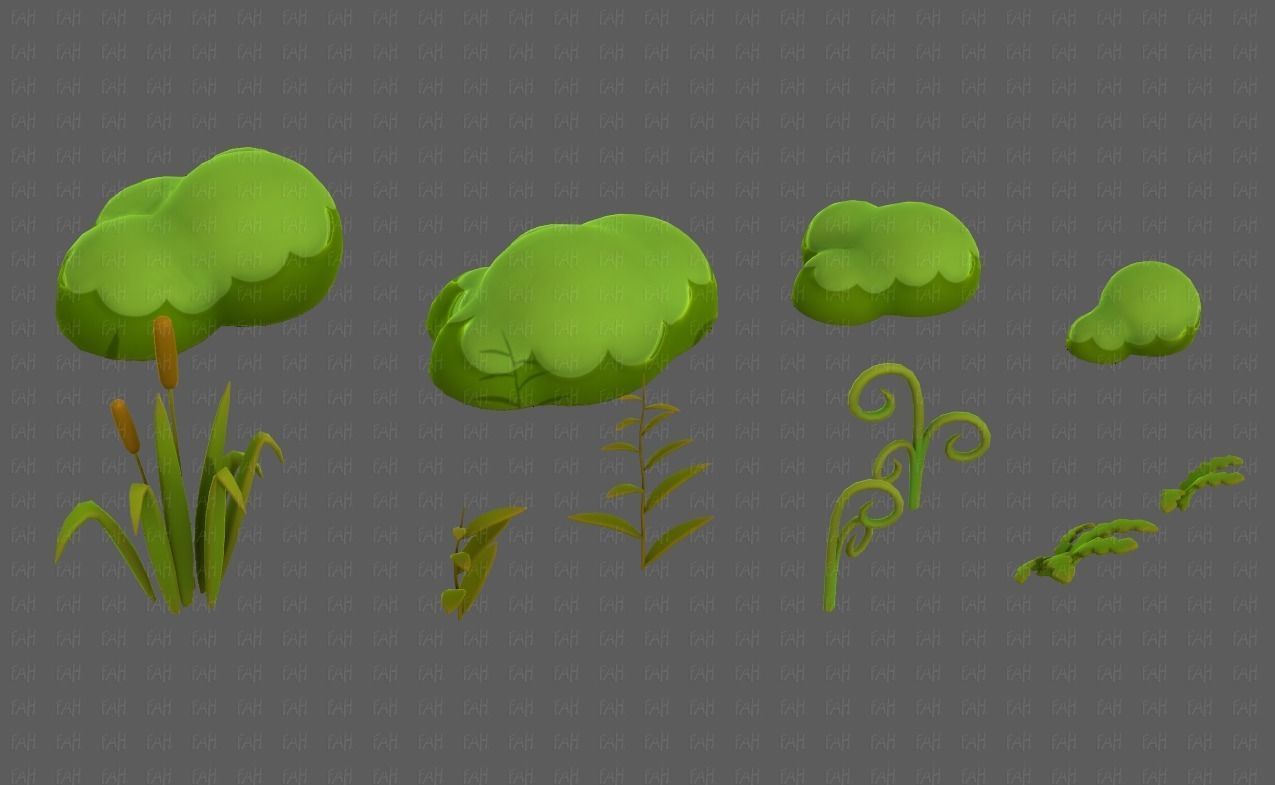 Trees Cartoon V51 Low-poly 3D model_22