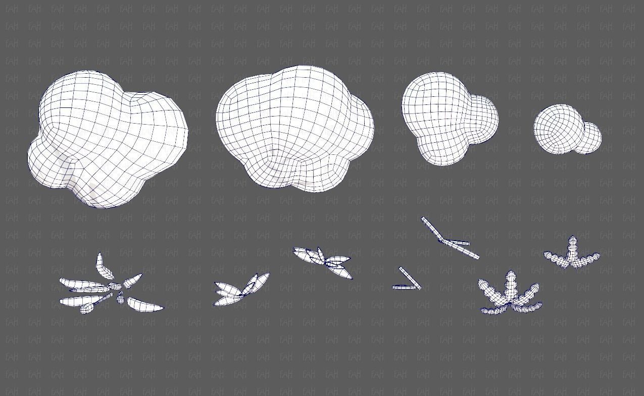 Trees Cartoon V51 Low-poly 3D model_36