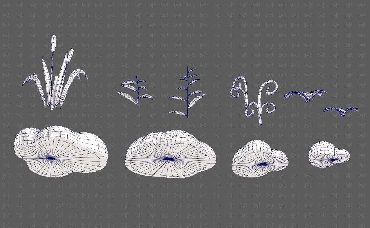 Trees Cartoon V51 Low-poly 3D model_38