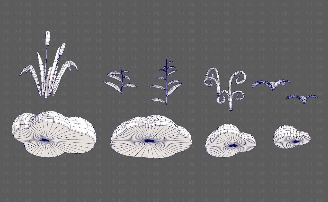 Trees Cartoon V51 Low-poly 3D model_40