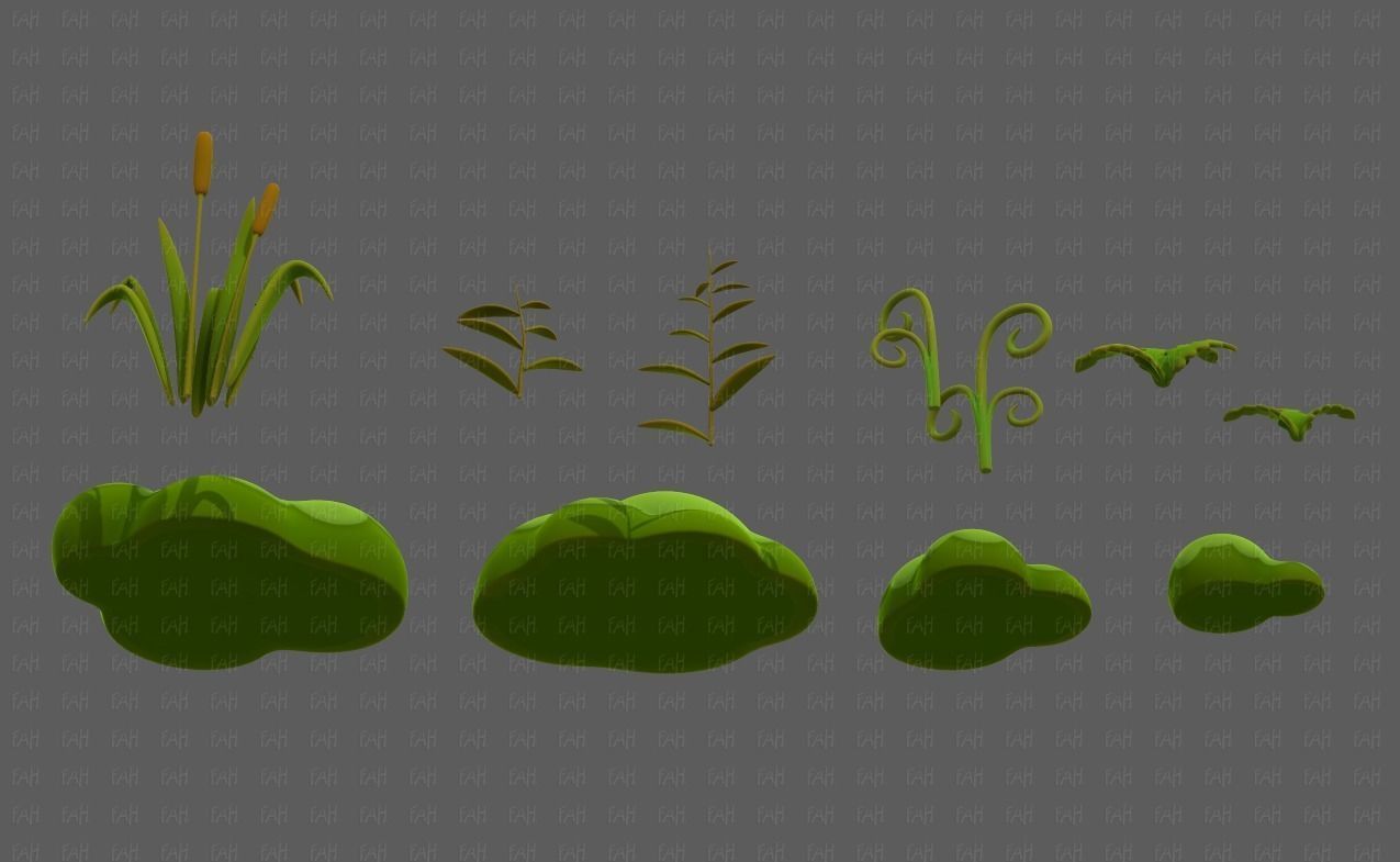 Trees Cartoon V51 Low-poly 3D model_37