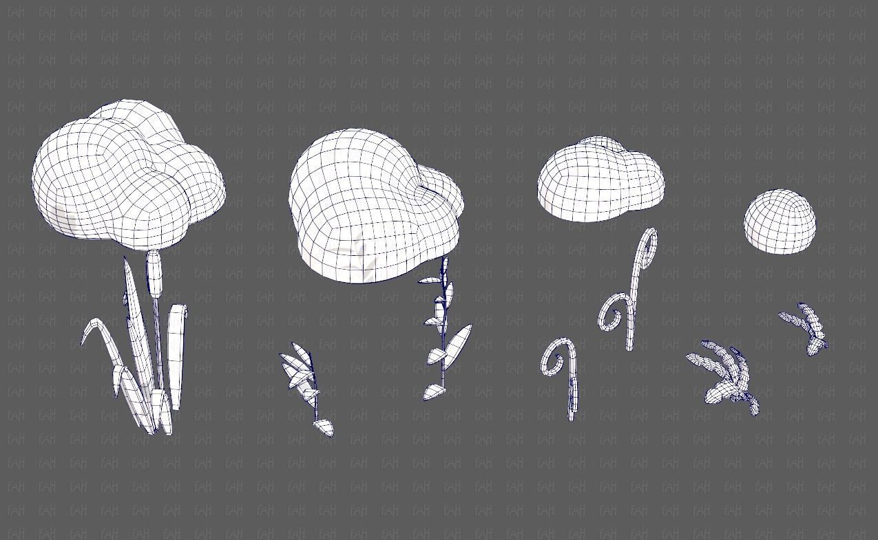 Trees Cartoon V51 Low-poly 3D model_27