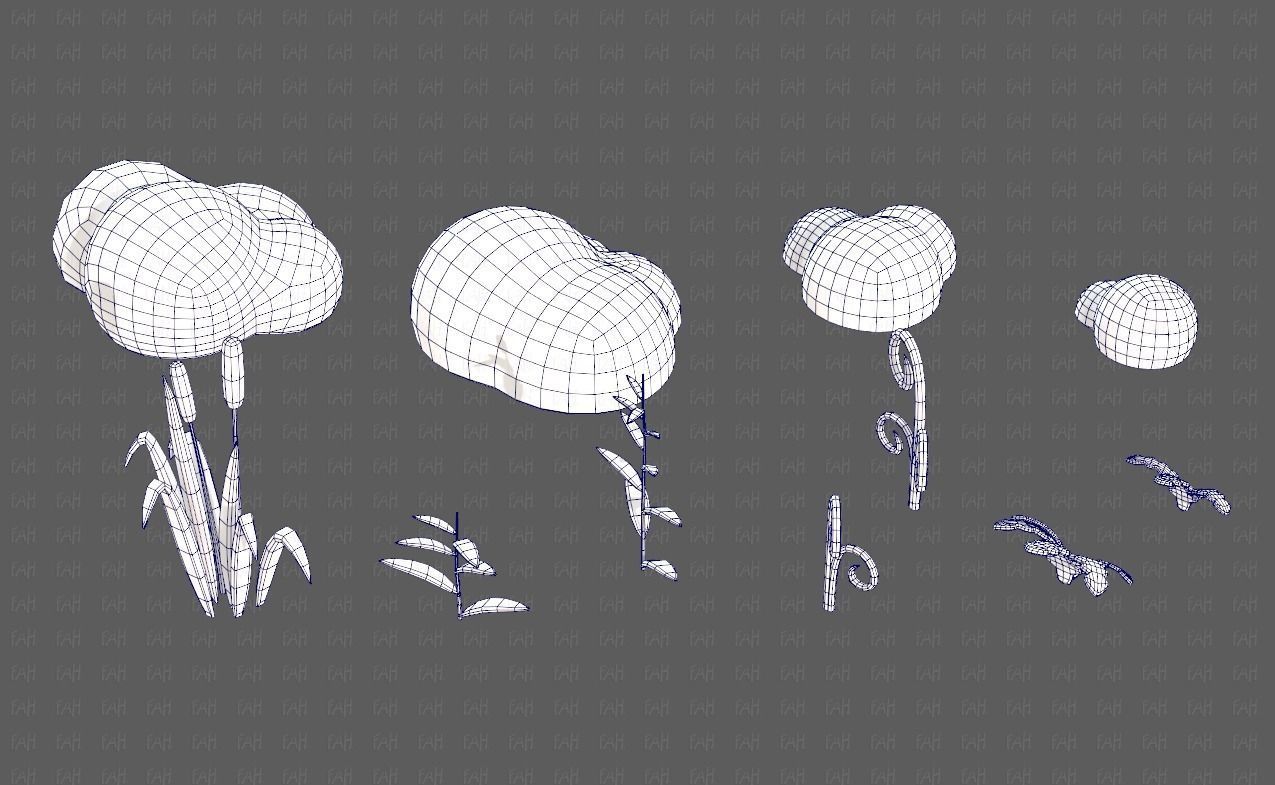 Trees Cartoon V51 Low-poly 3D model_28