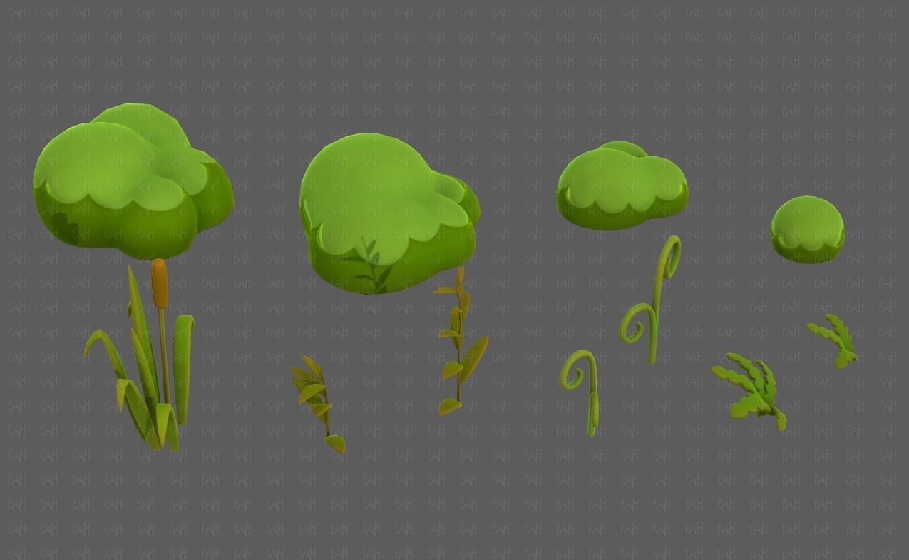 Trees Cartoon V51 Low-poly 3D model_19