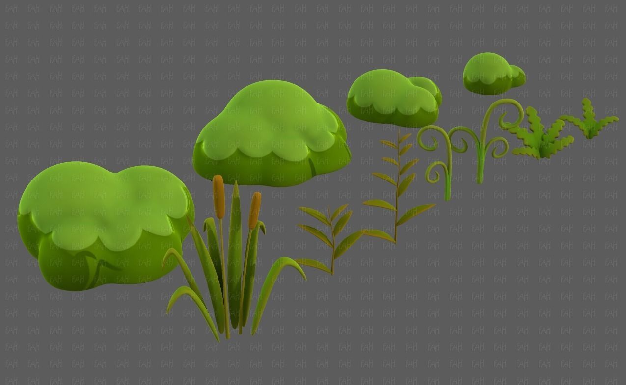 Trees Cartoon V51 Low-poly 3D model_41