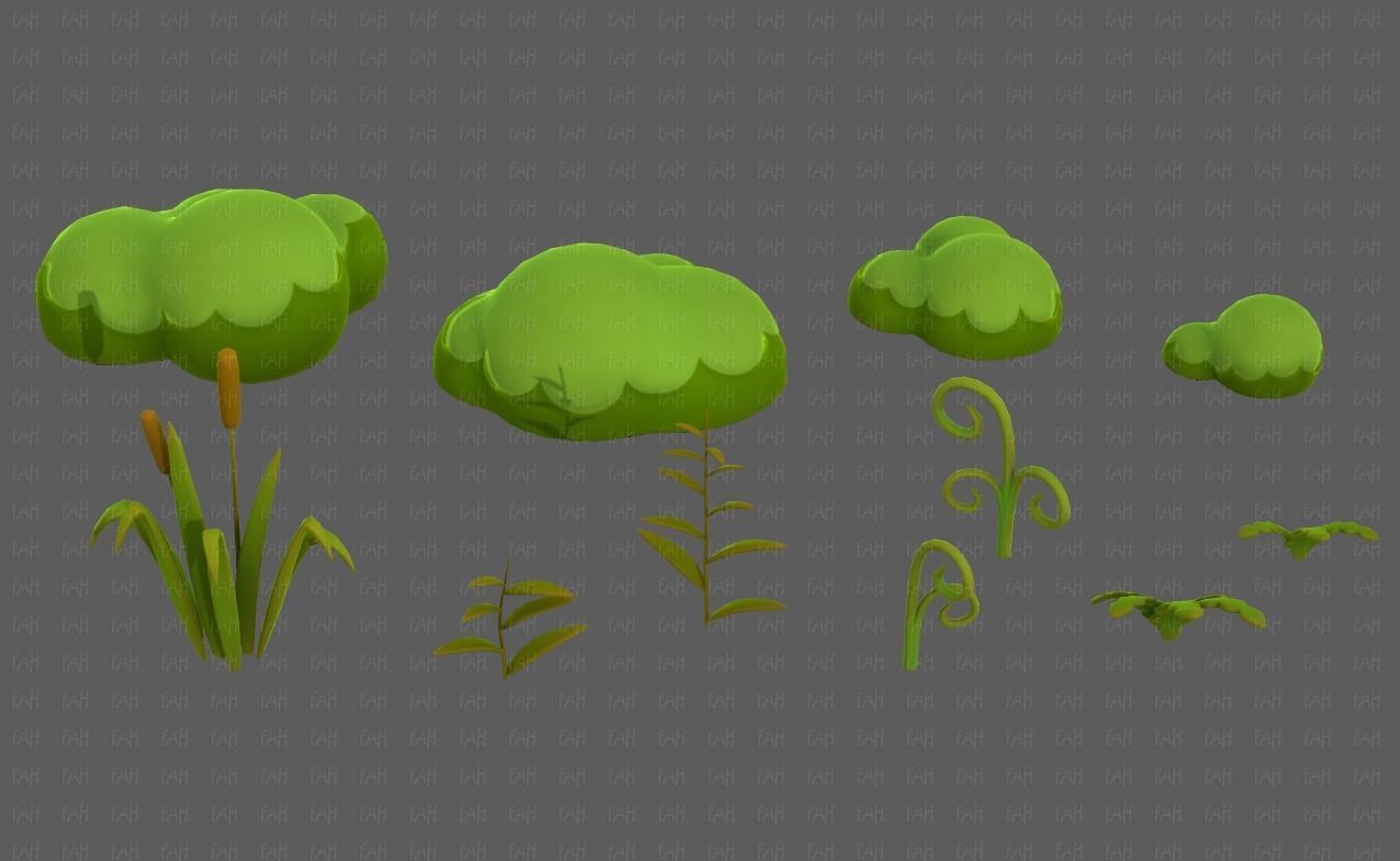 Trees Cartoon V51 Low-poly 3D model_21