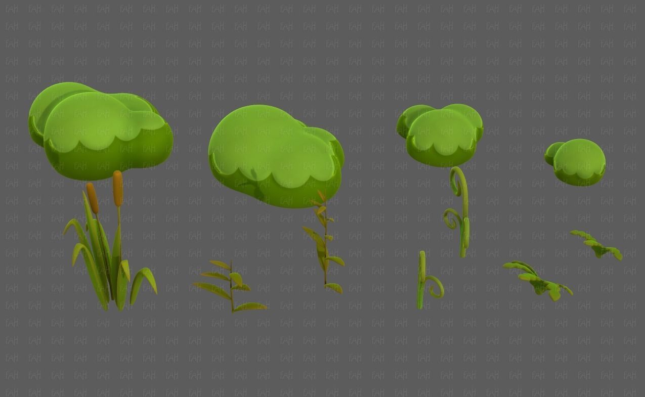 Trees Cartoon V51 Low-poly 3D model_4