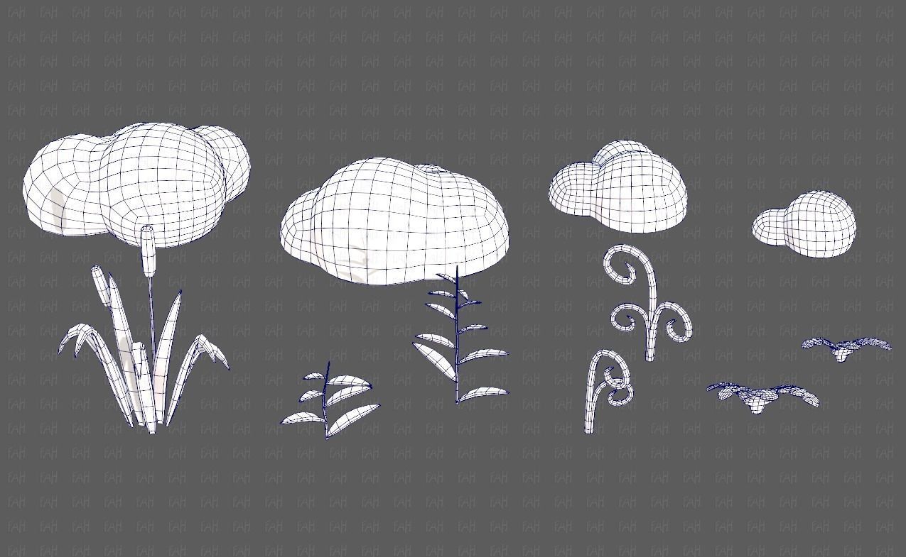 Trees Cartoon V51 Low-poly 3D model_29