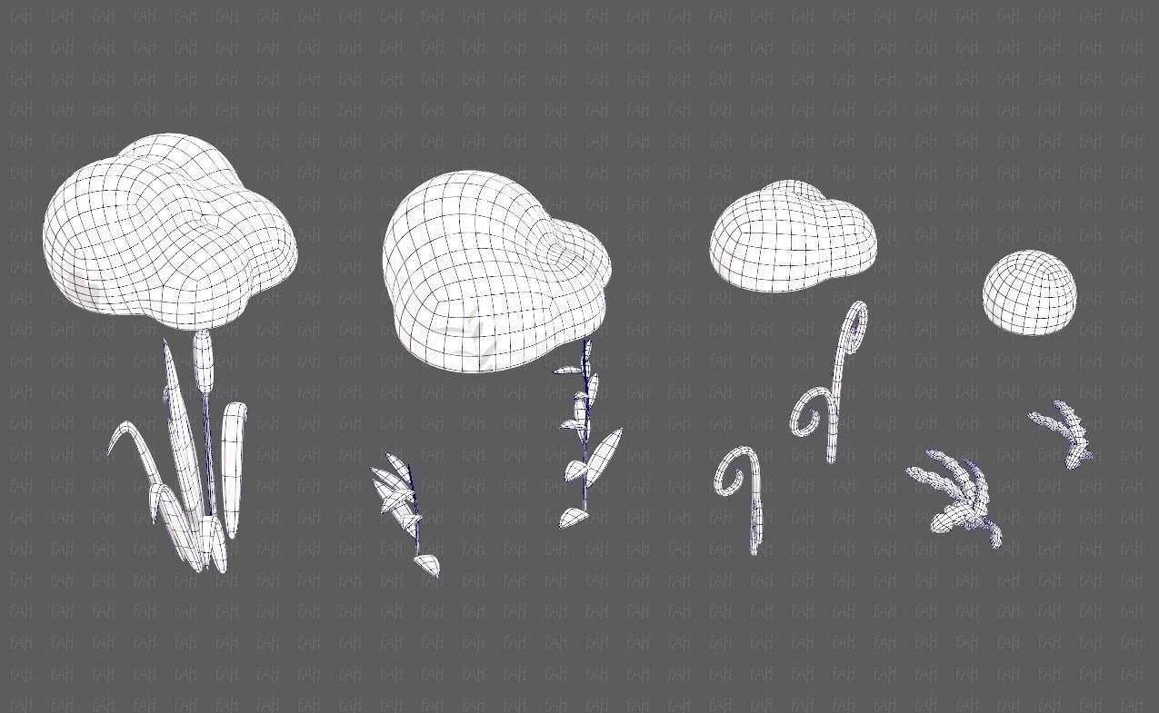 Trees Cartoon V51 Low-poly 3D model_11