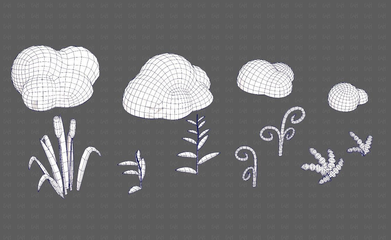 Trees Cartoon V51 Low-poly 3D model_26