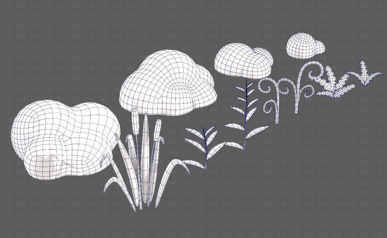 Trees Cartoon V51 Low-poly 3D model_42