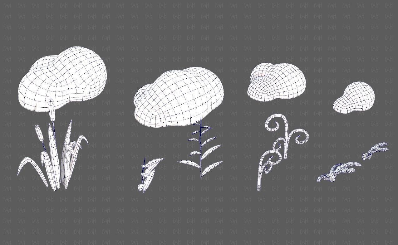 Trees Cartoon V51 Low-poly 3D model_14