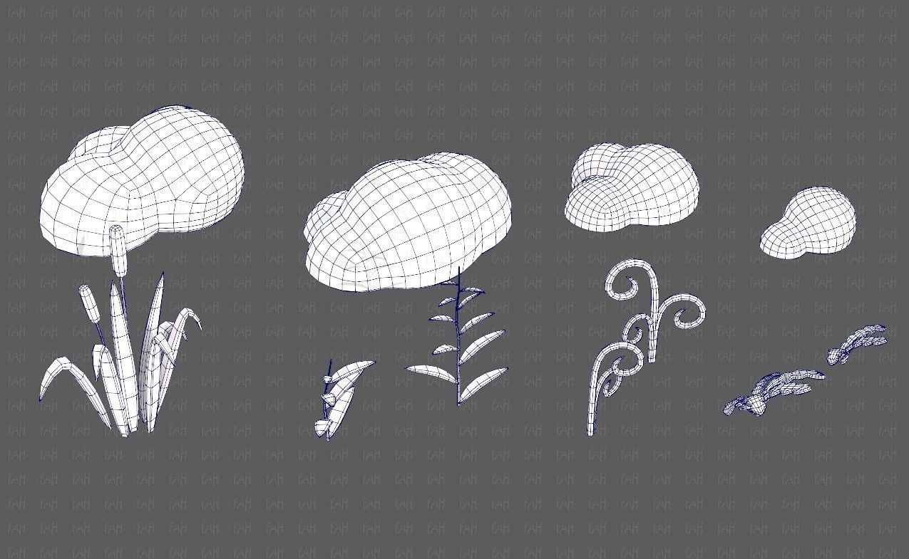 Trees Cartoon V51 Low-poly 3D model_30