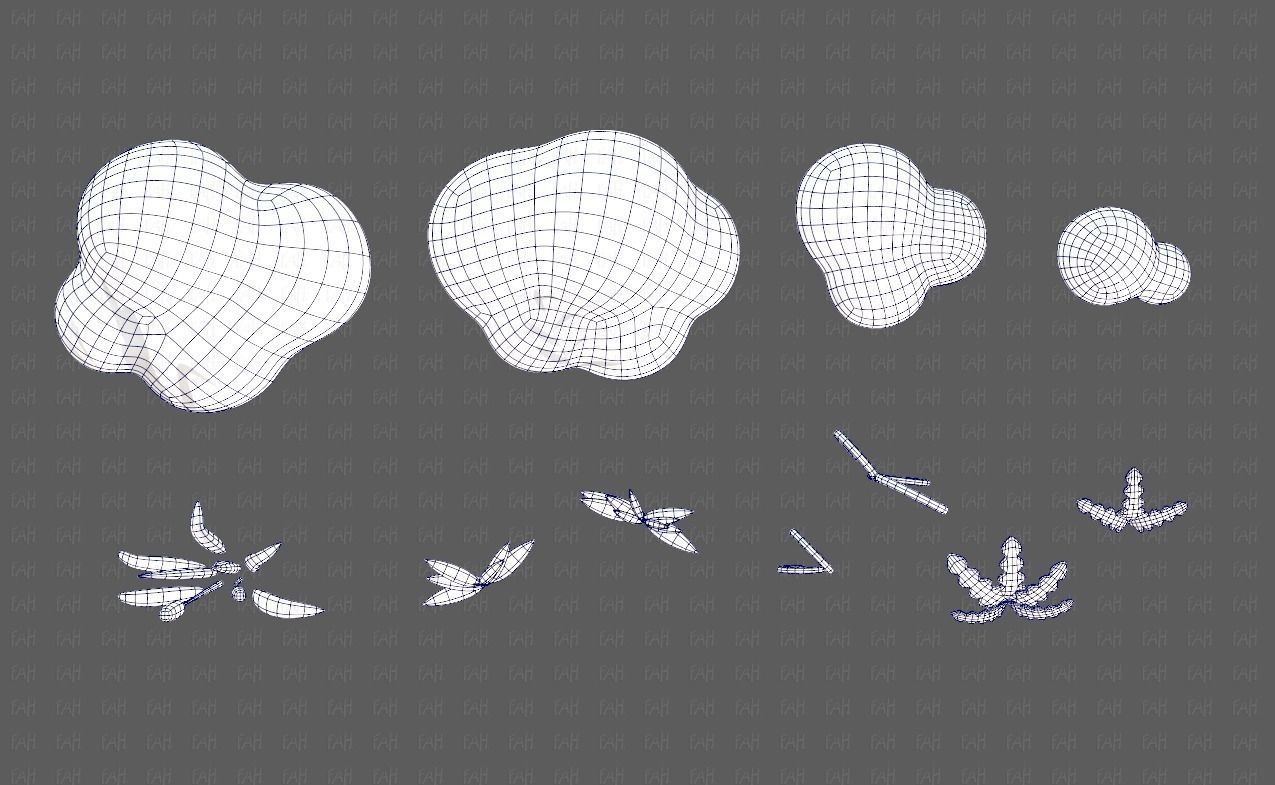 Trees Cartoon V51 Low-poly 3D model_34