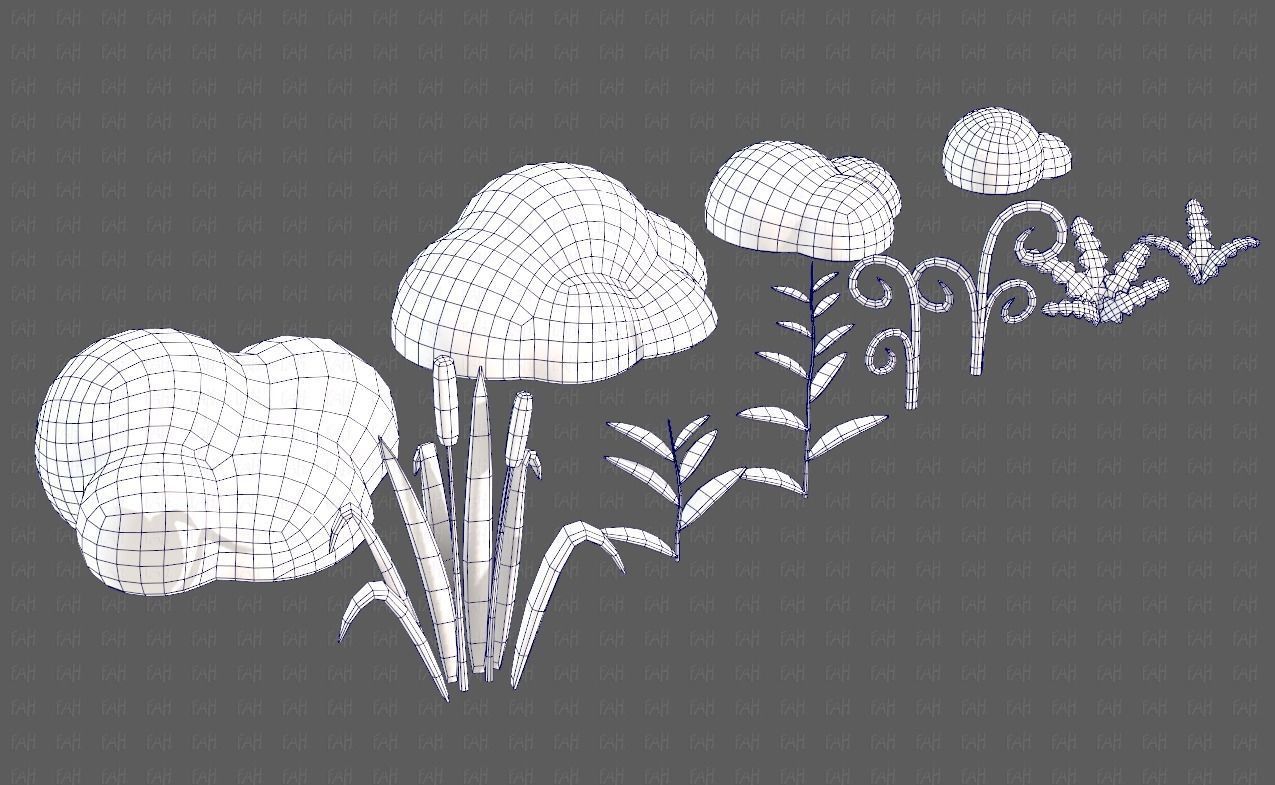 Trees Cartoon V51 Low-poly 3D model_44