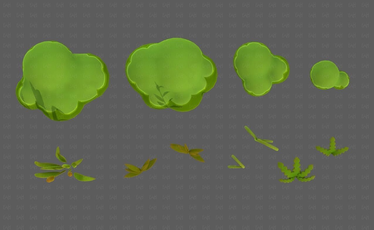 Trees Cartoon V51 Low-poly 3D model_35