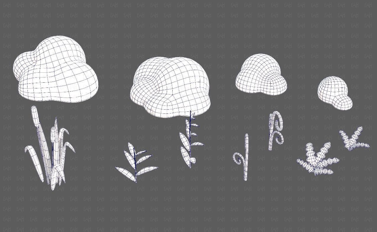 Trees Cartoon V51 Low-poly 3D model_16