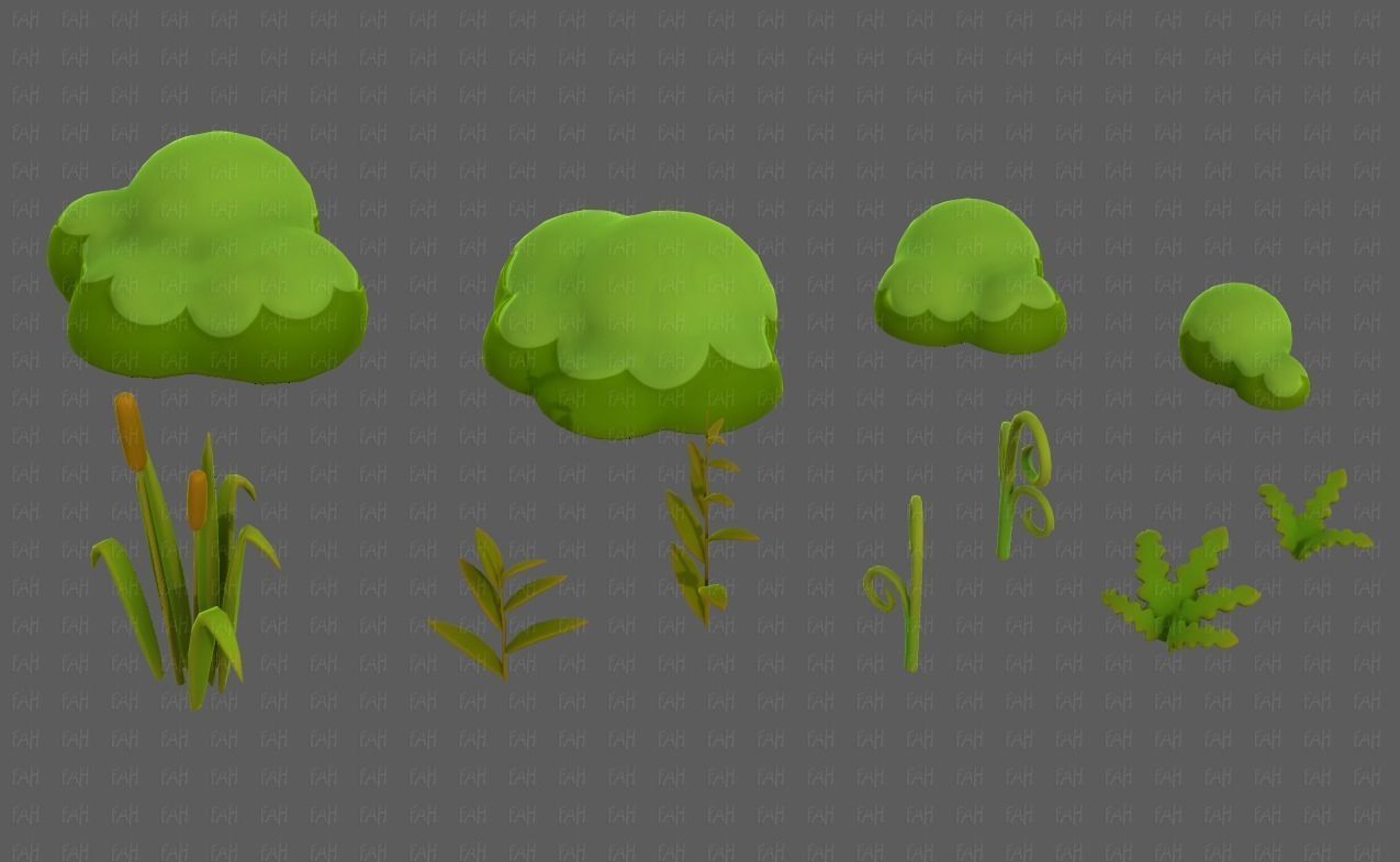 Trees Cartoon V51 Low-poly 3D model_24