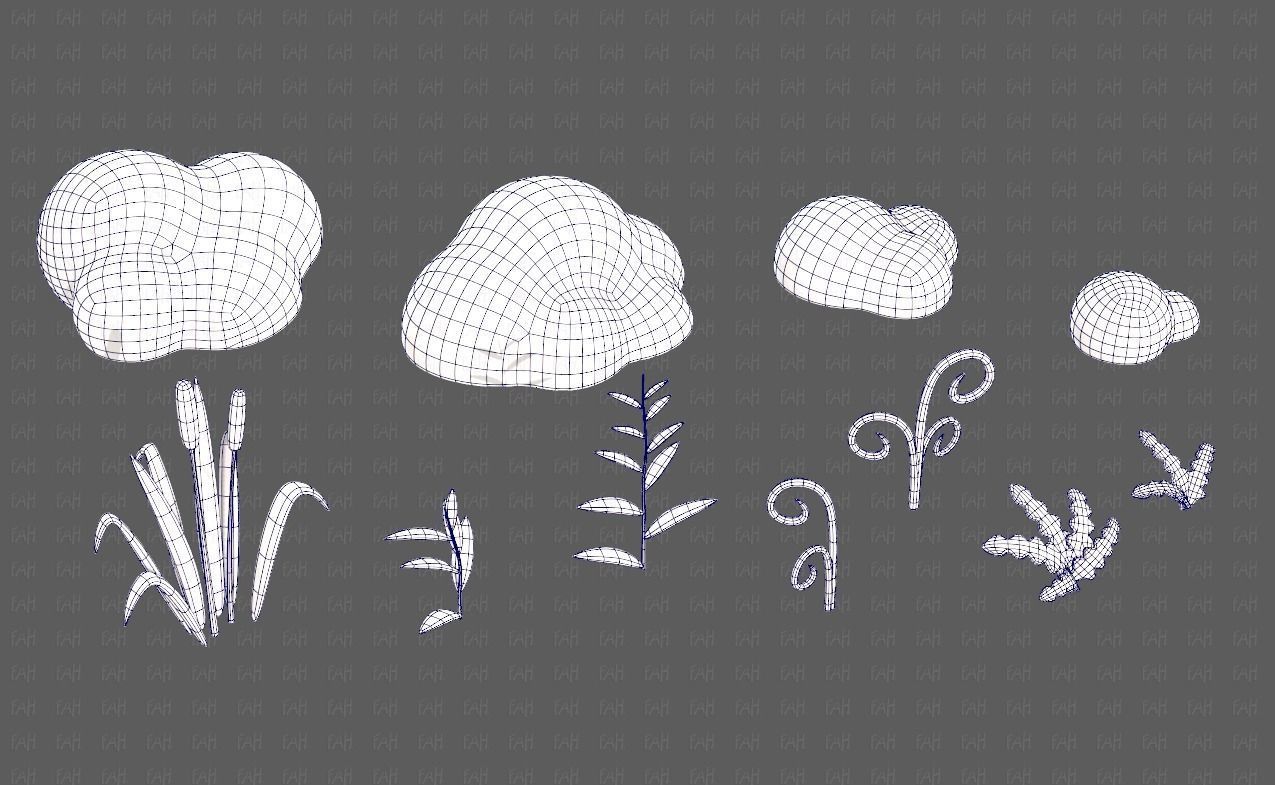 Trees Cartoon V51 Low-poly 3D model_10