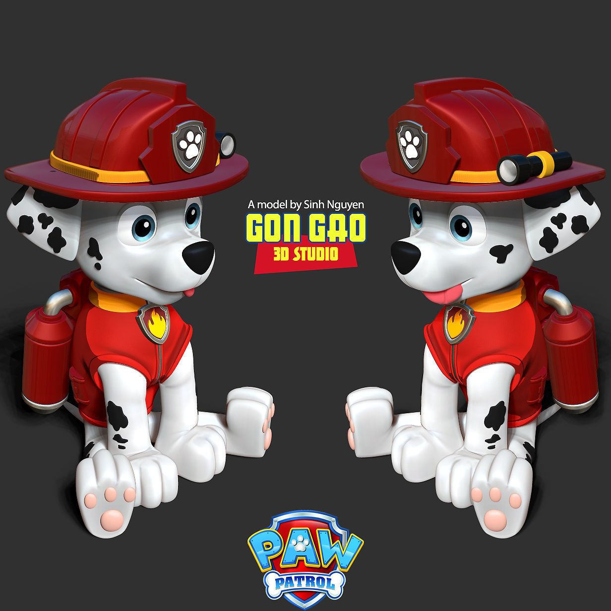 Marshall - Paw Patrol Fanart 3D print model_6