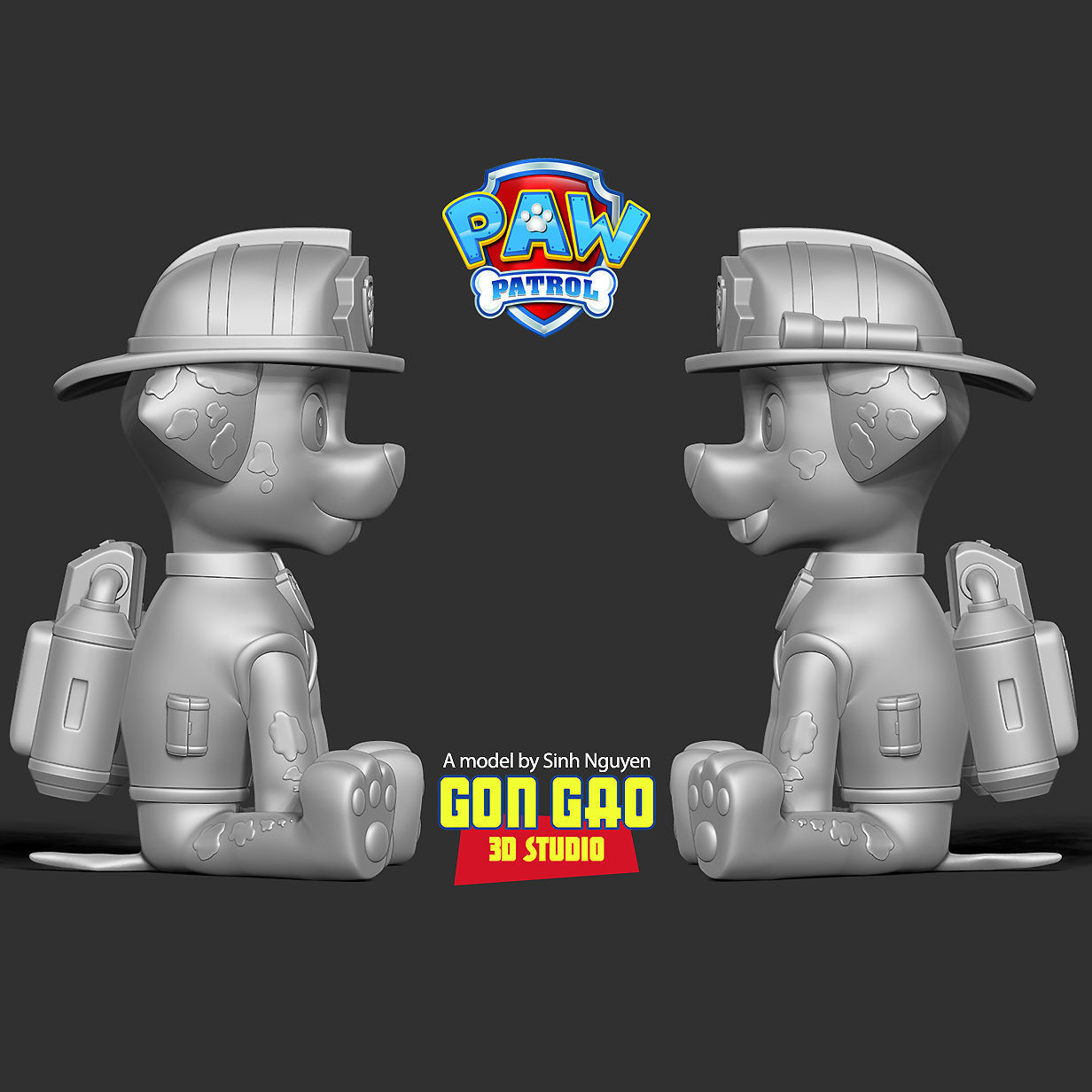 Marshall - Paw Patrol Fanart 3D print model_3