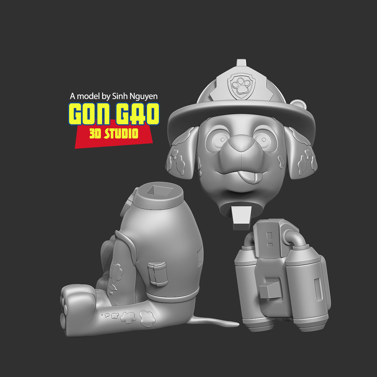 Marshall - Paw Patrol Fanart 3D print model_2