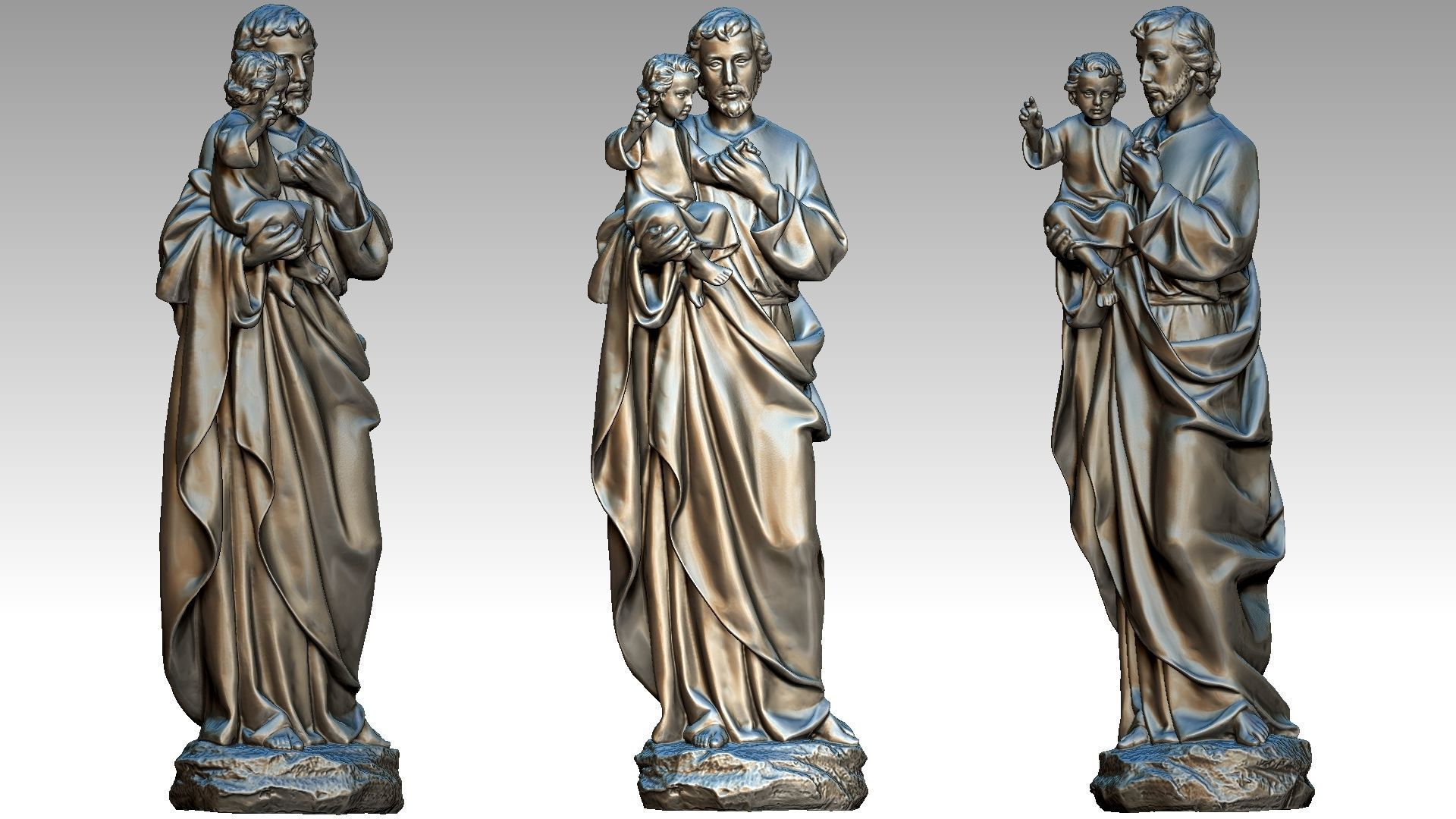 Saint Joseph Carrying Child Jesus 3D print model_9