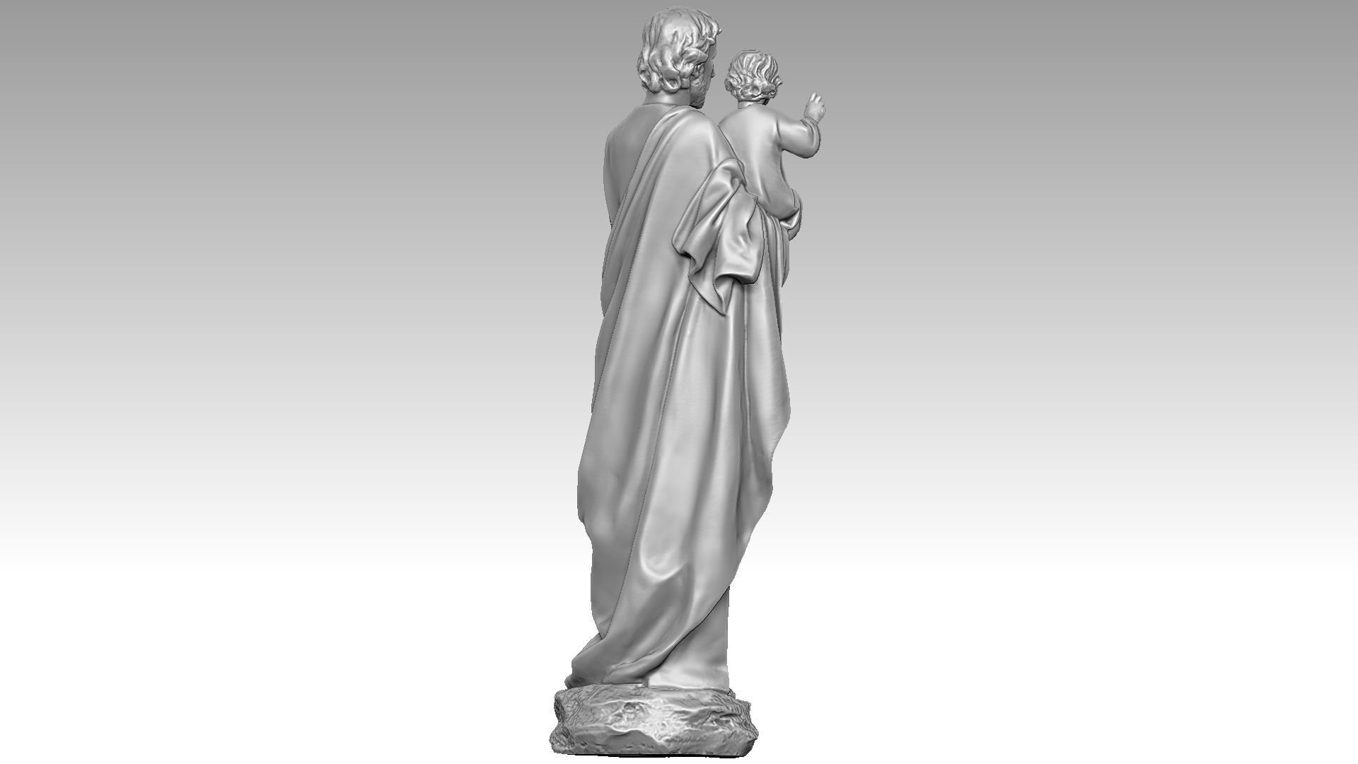Saint Joseph Carrying Child Jesus 3D print model_4