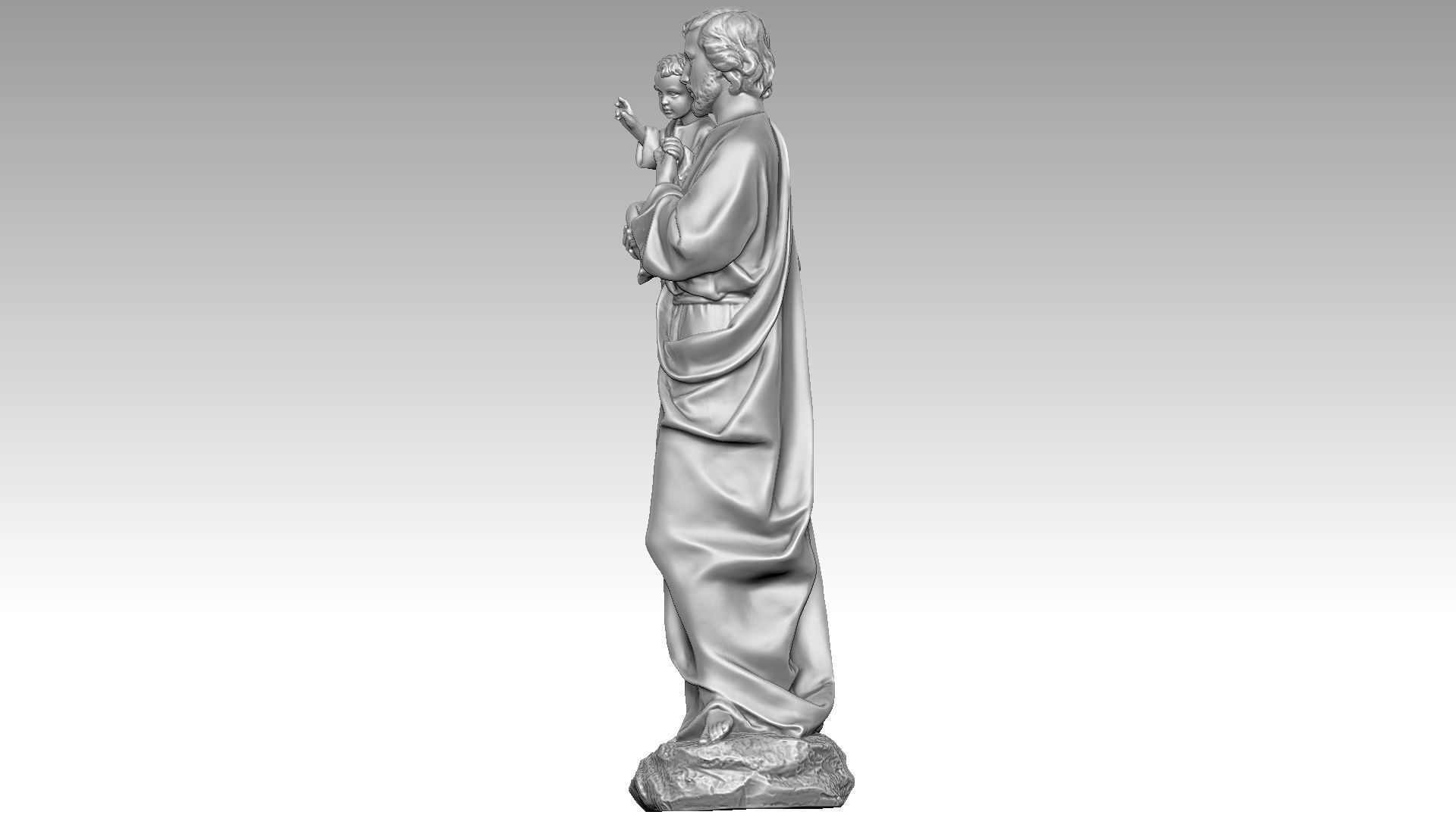 Saint Joseph Carrying Child Jesus 3D print model_7