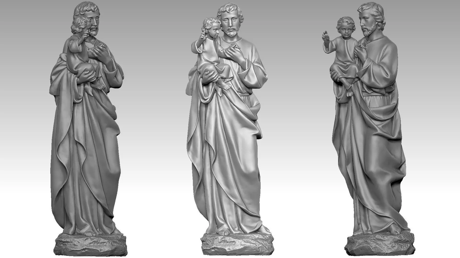 Saint Joseph Carrying Child Jesus 3D print model_0