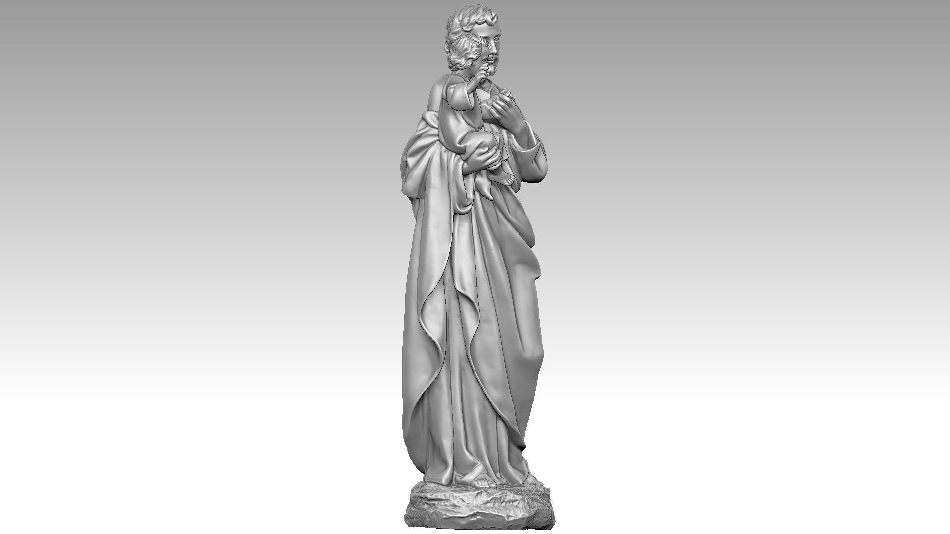 Saint Joseph Carrying Child Jesus 3D print model_2