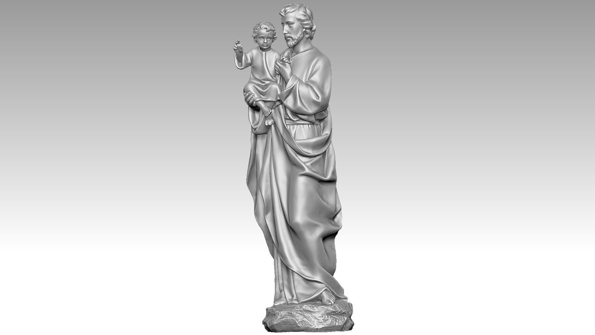 Saint Joseph Carrying Child Jesus 3D print model_8