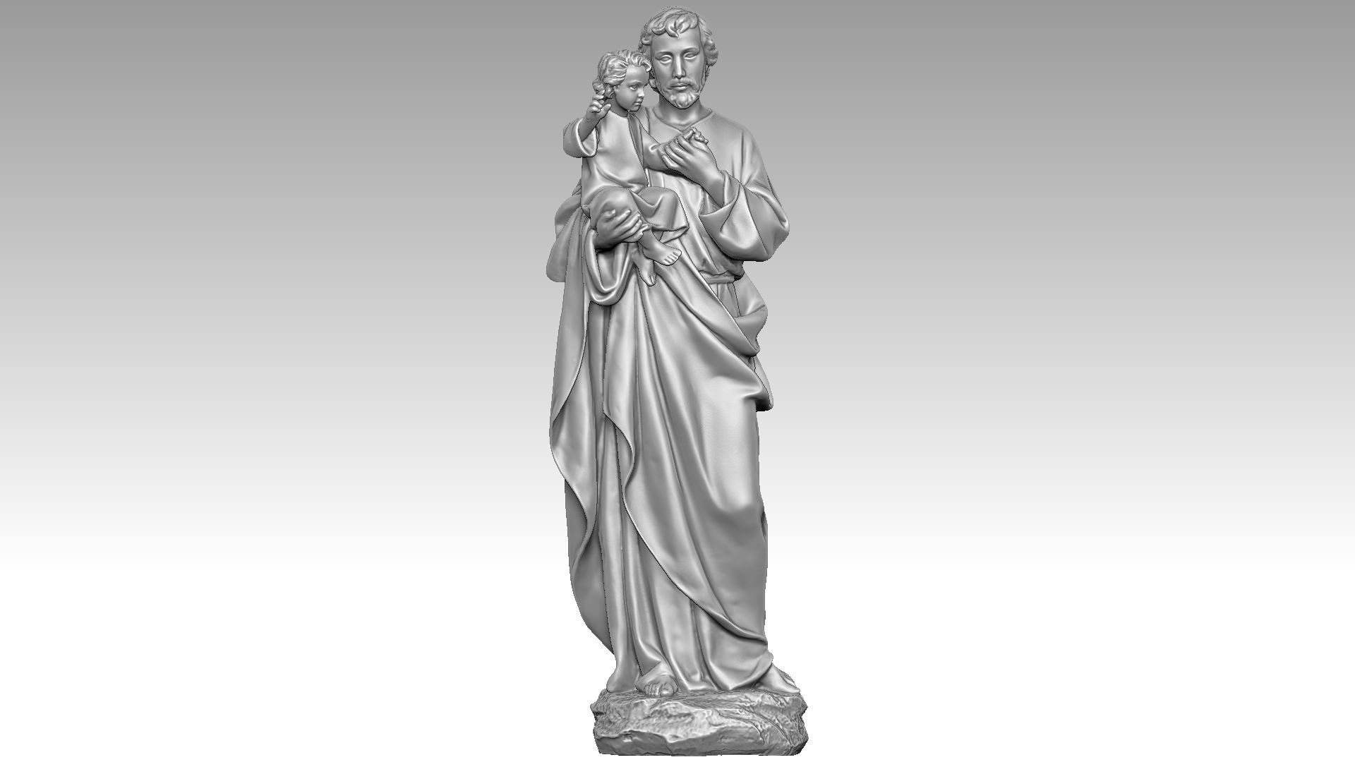 Saint Joseph Carrying Child Jesus 3D print model_1
