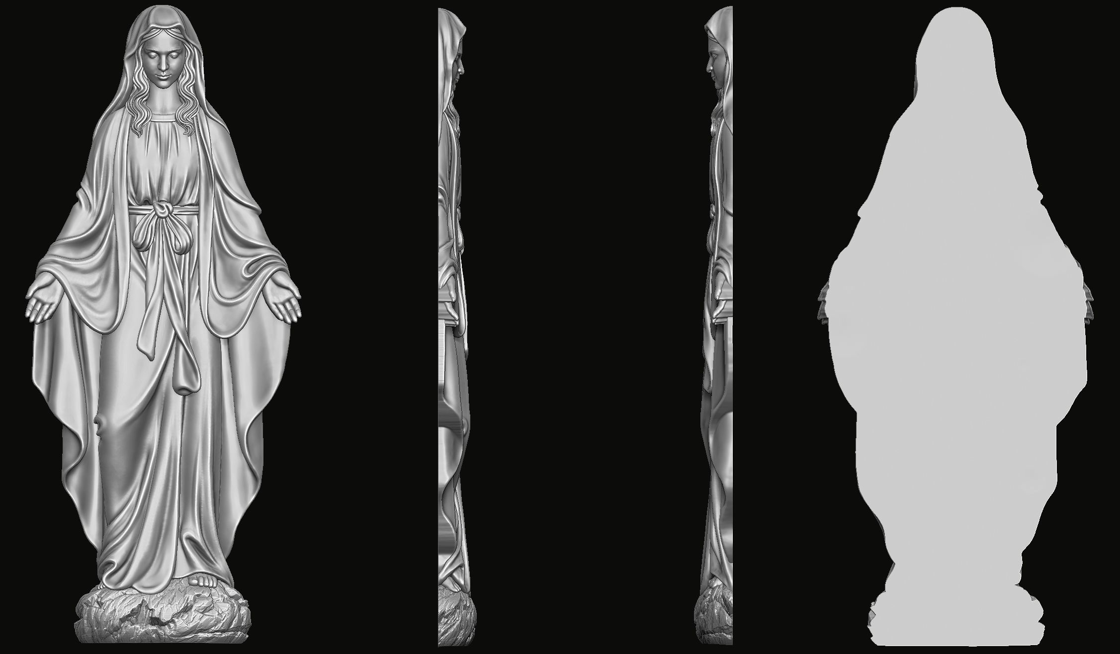 Virgin Mary Relief 3D print model_2