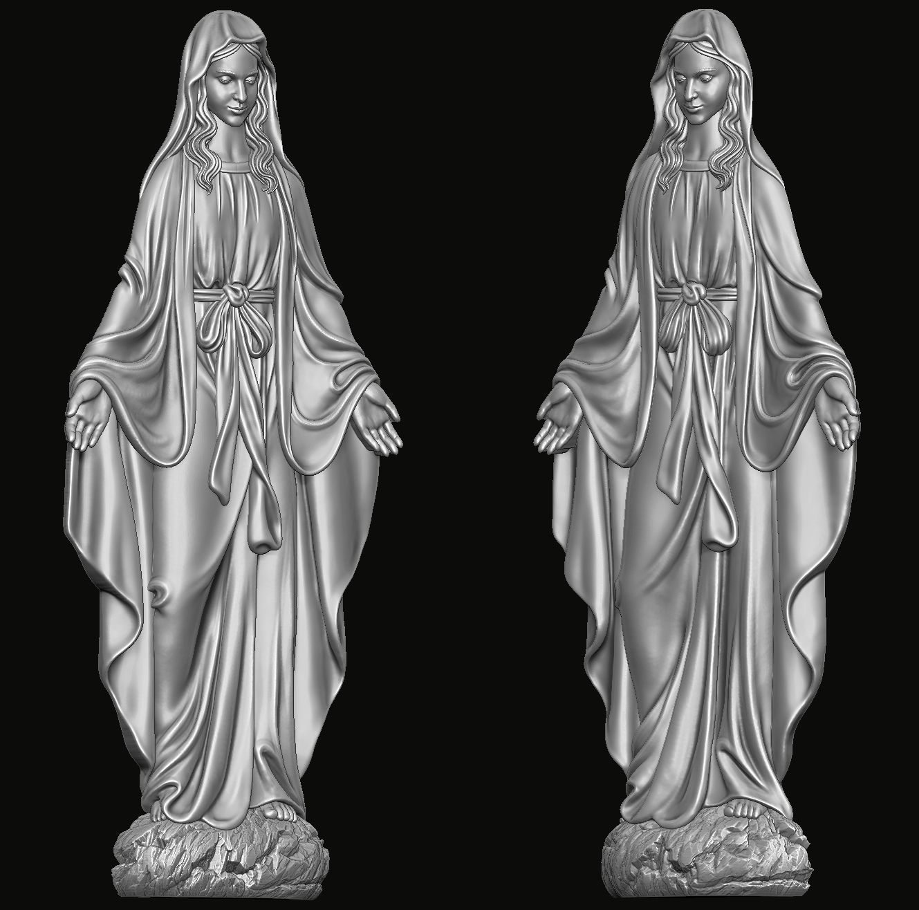 Virgin Mary Relief 3D print model_1