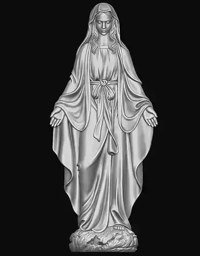 Virgin Mary Relief 3D print model