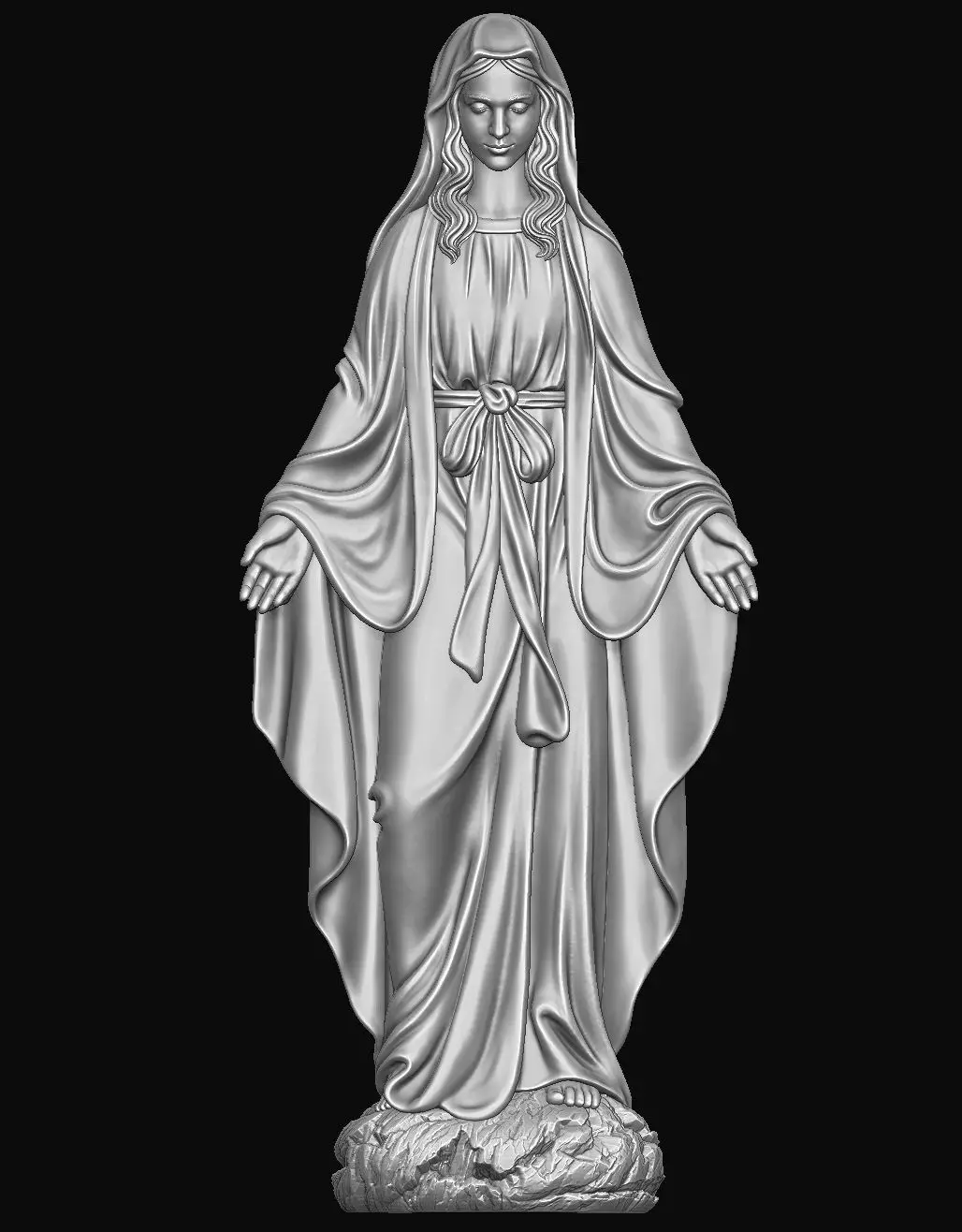 Virgin Mary Relief 3D print model_0