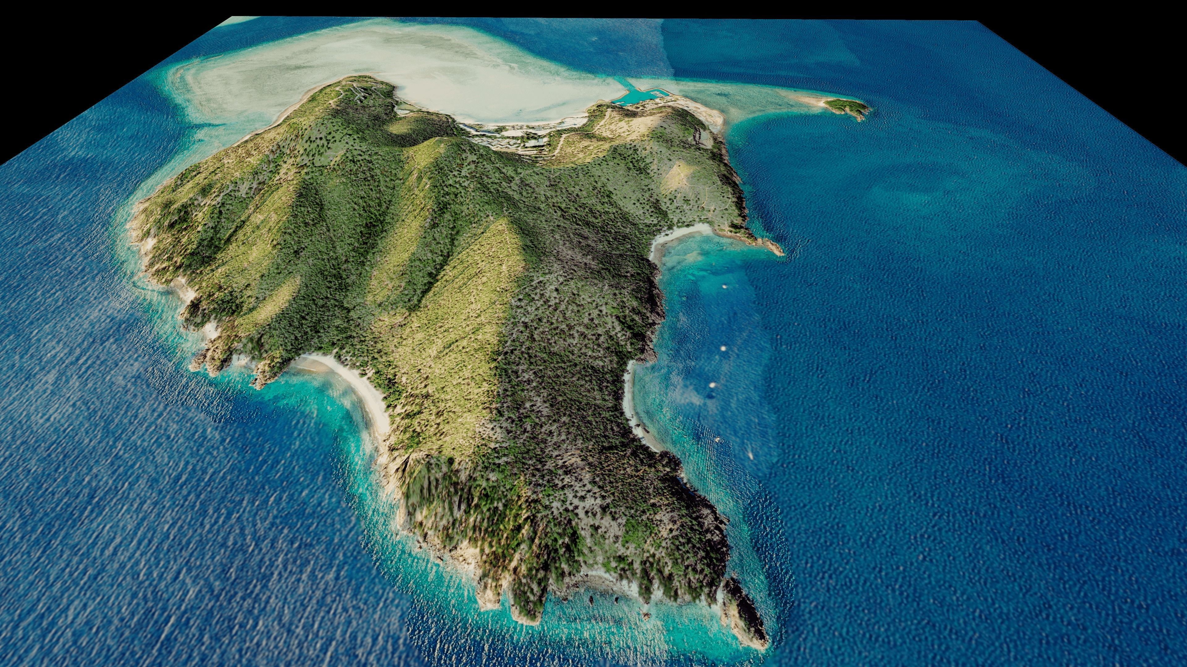 Hayman Island full 3d model terrain Low-poly 3D model_9