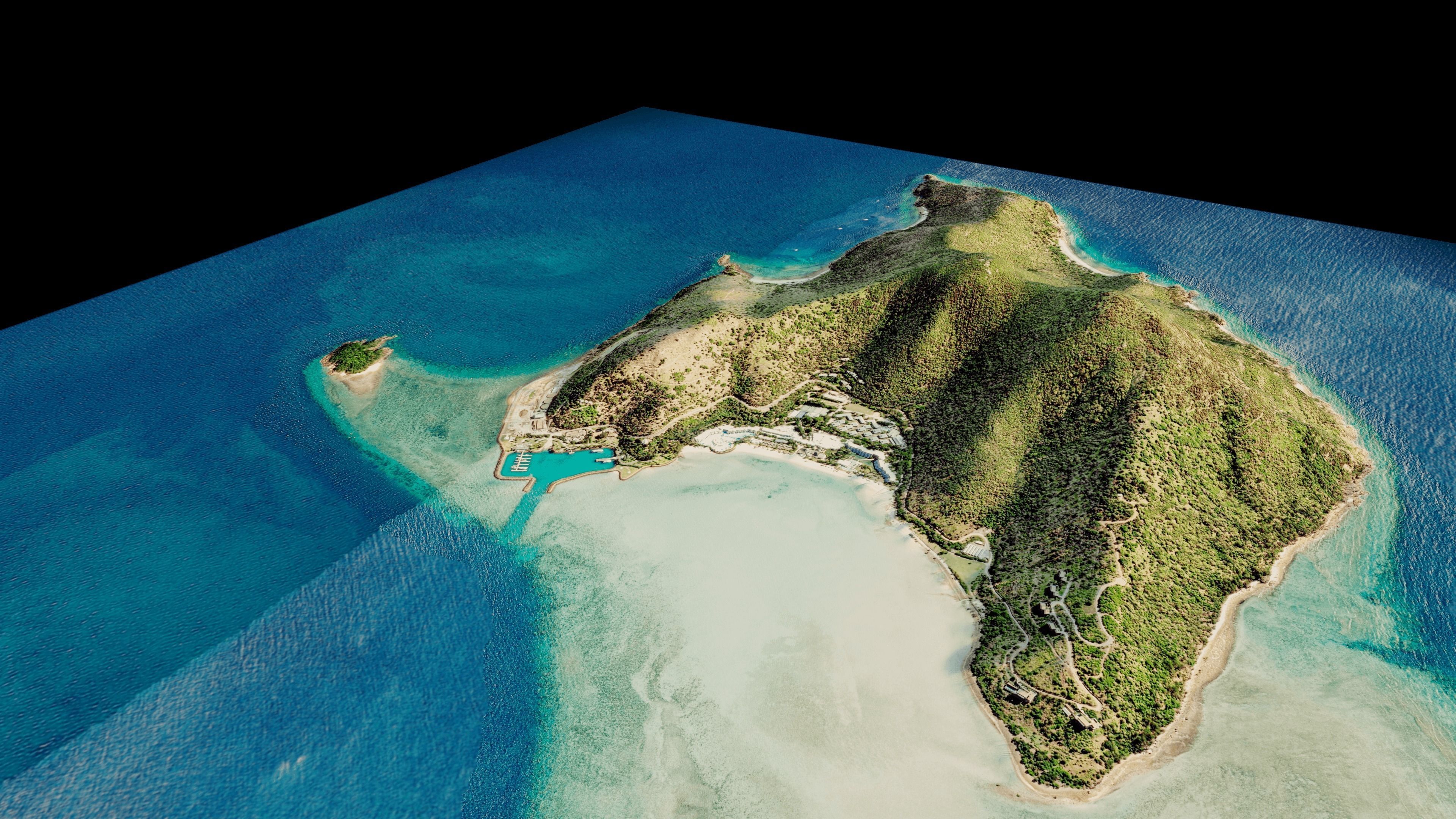 Hayman Island full 3d model terrain Low-poly 3D model_3