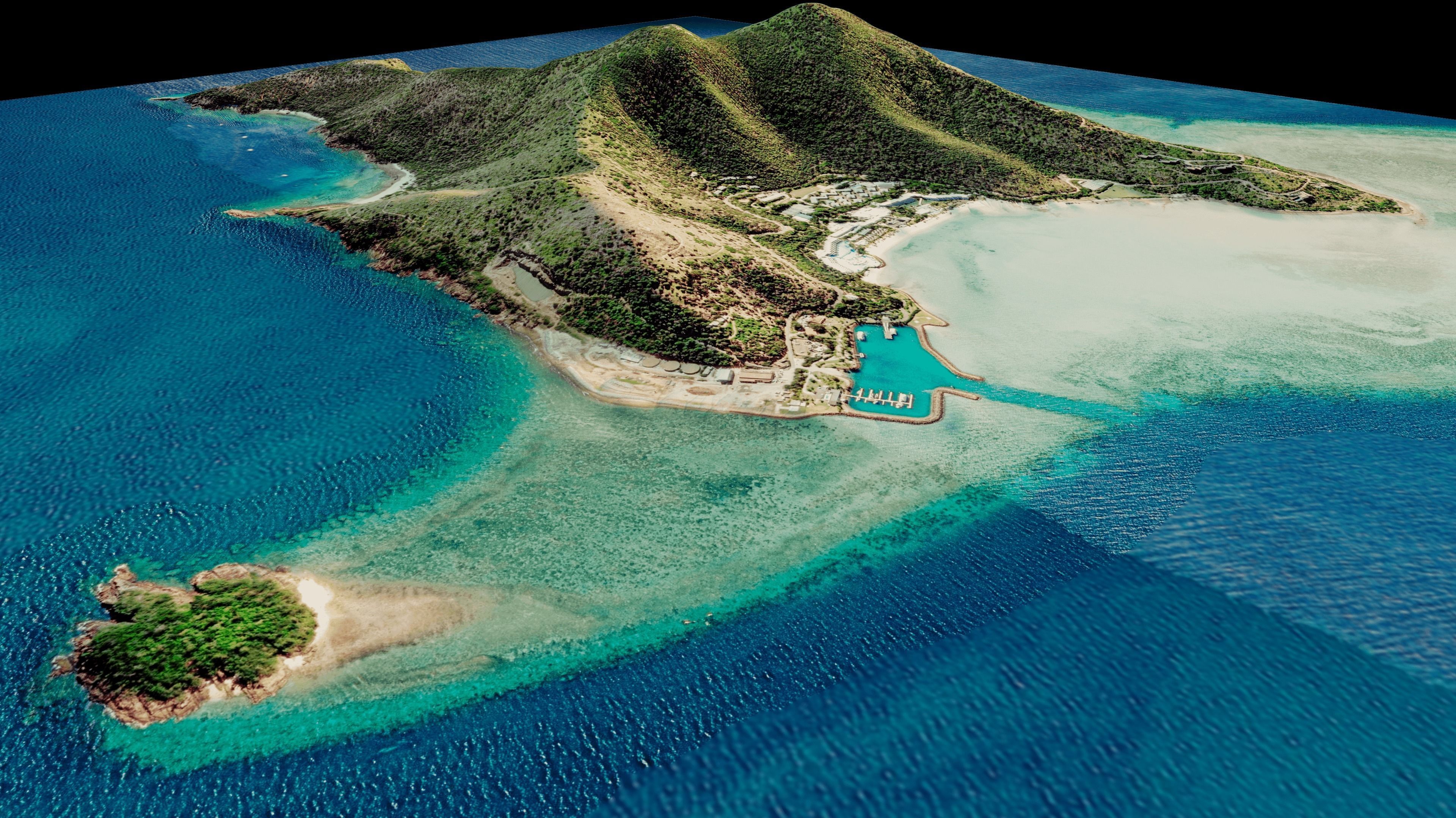Hayman Island full 3d model terrain Low-poly 3D model_1
