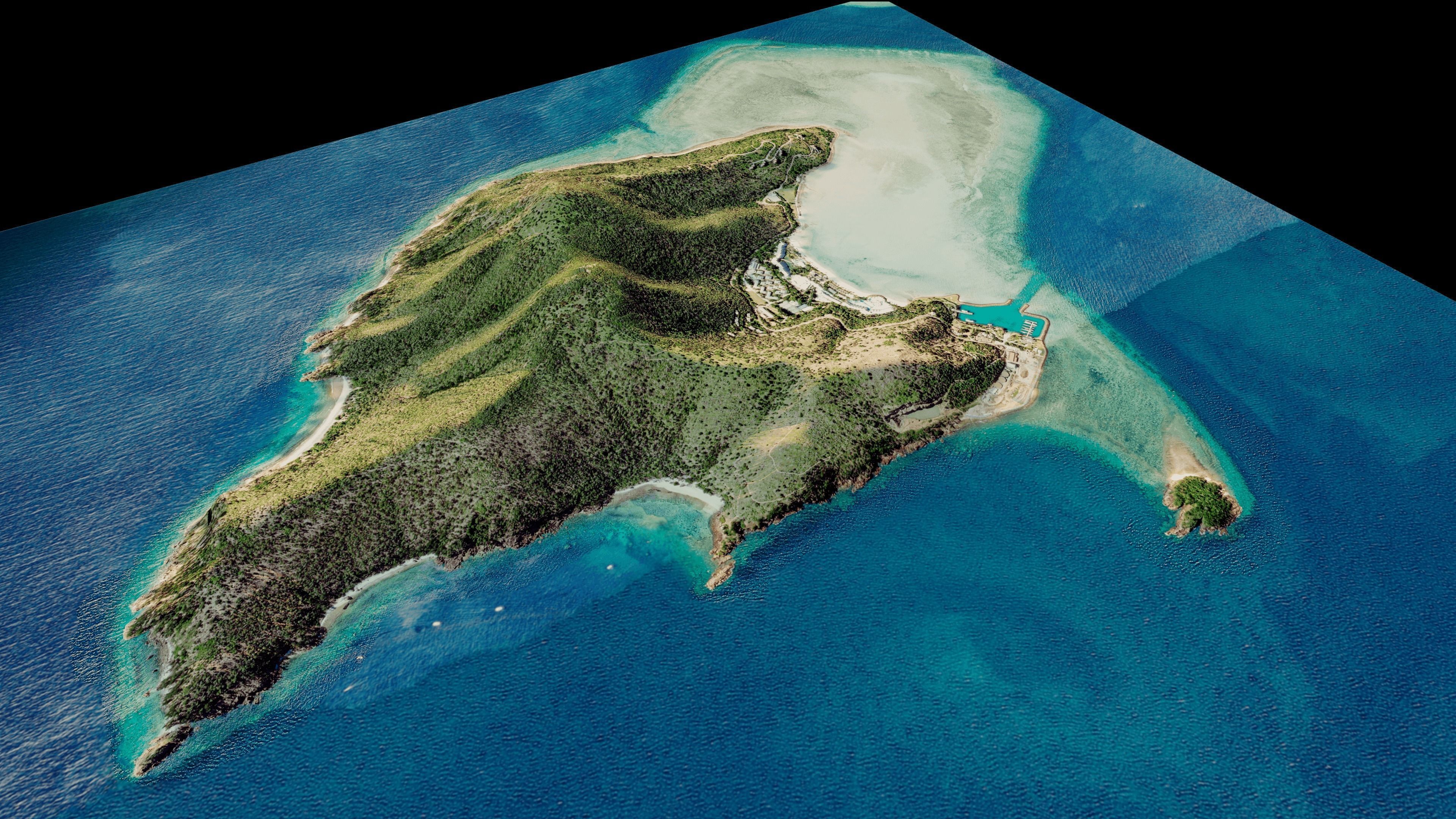 Hayman Island full 3d model terrain Low-poly 3D model_10