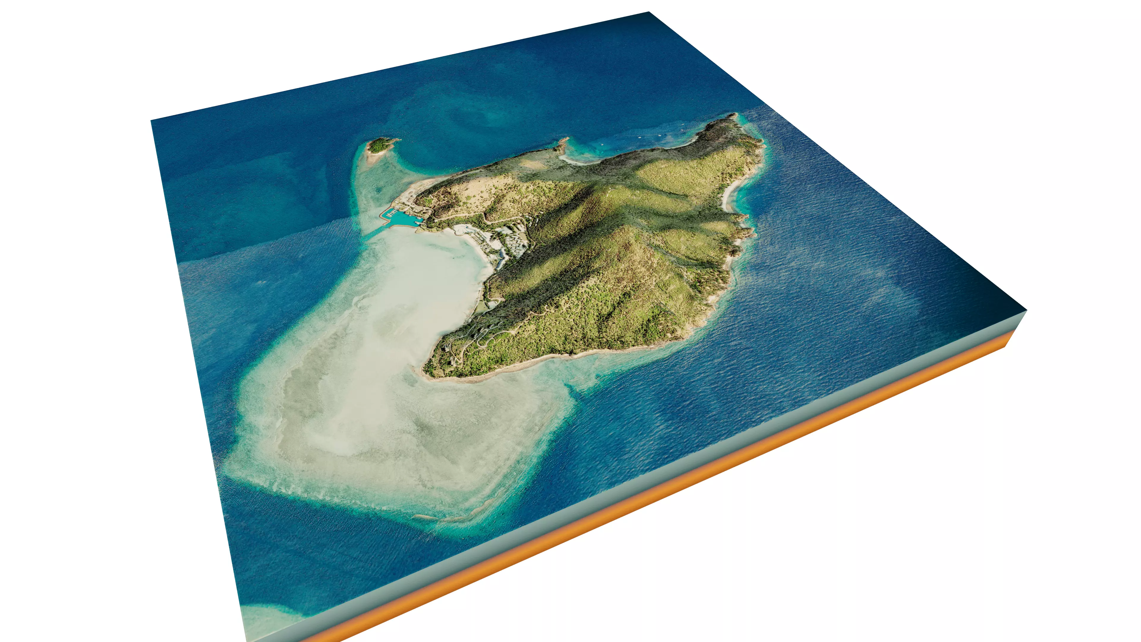 Hayman Island full 3d model terrain Low-poly 3D model_0